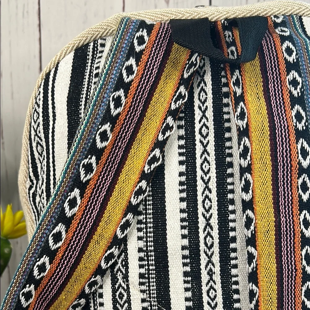 Jack Skellington Hemp Backpack Estes Park Colorado Boho Aztec‎ Sustainable NWOT
